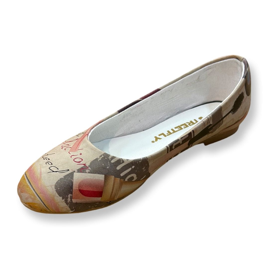 StreetFly Printed Ballerina Pumps - Size - UK 4