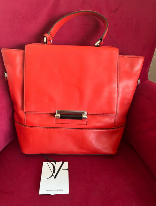 Diane Von Furstenberg Red Trapeze Bag