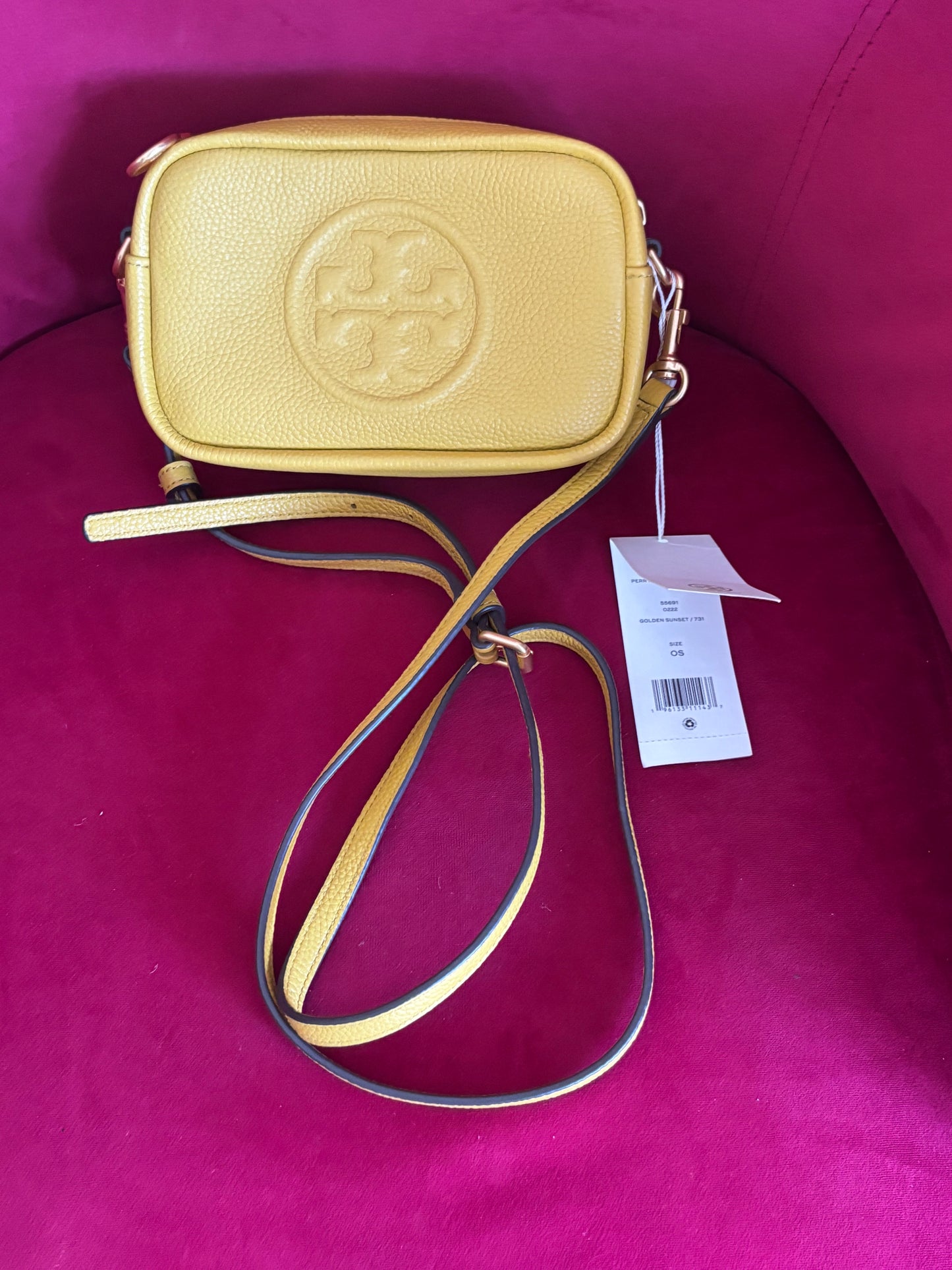 Tory Burch Perry Bombe Mini Leather Crossbody Bag -New Tags