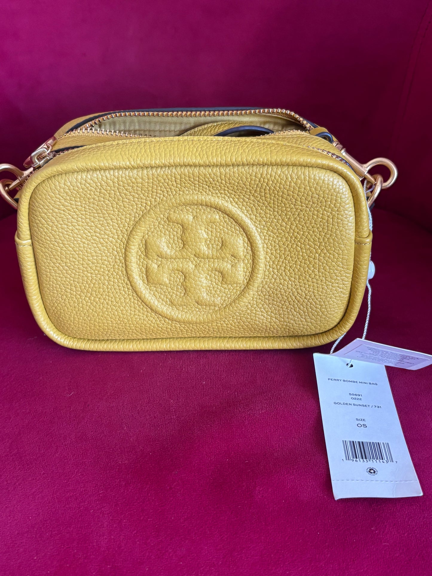 Tory Burch Perry Bombe Mini Leather Crossbody Bag -New Tags