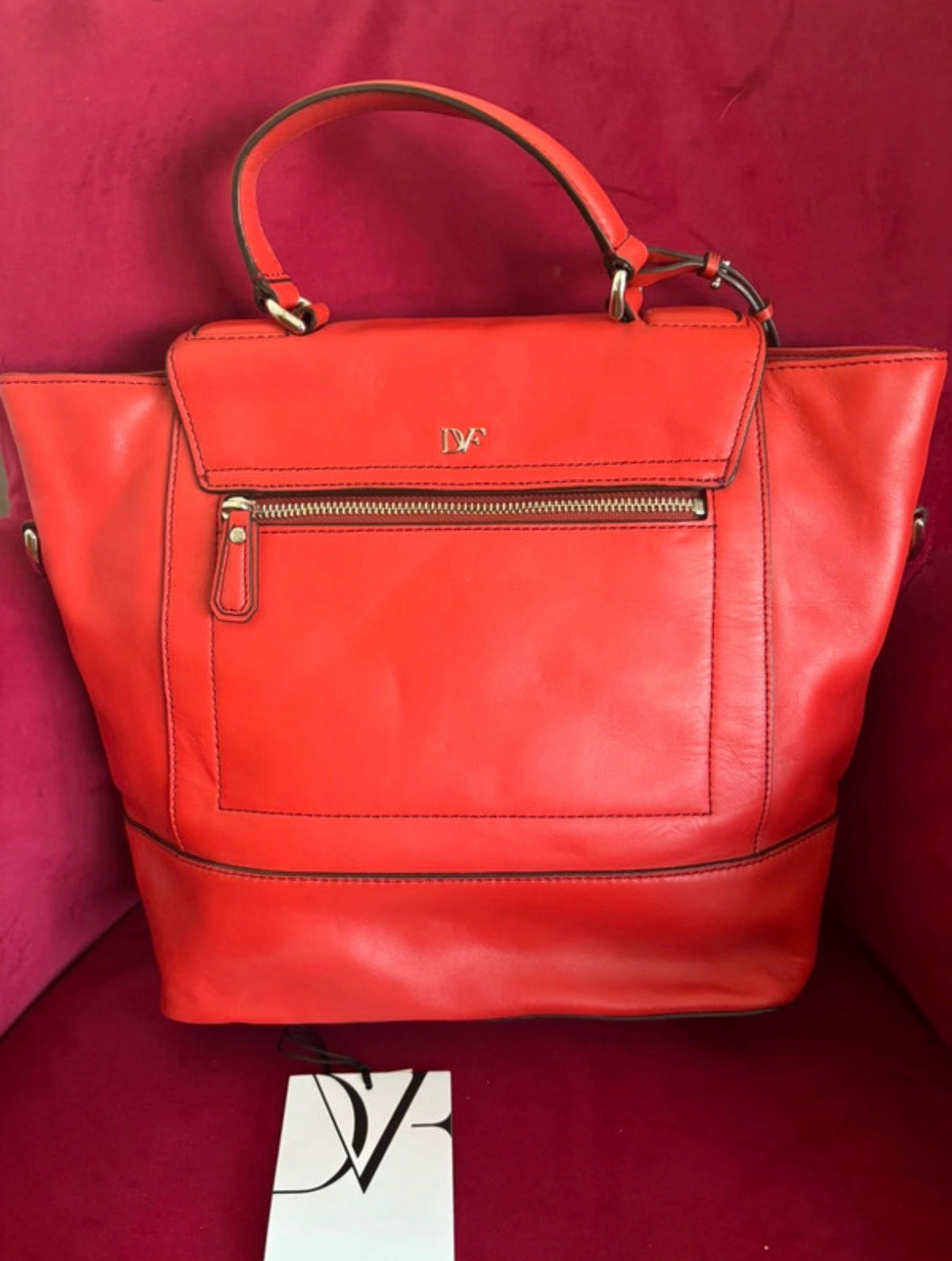 Diane Von Furstenberg Red Trapeze Bag