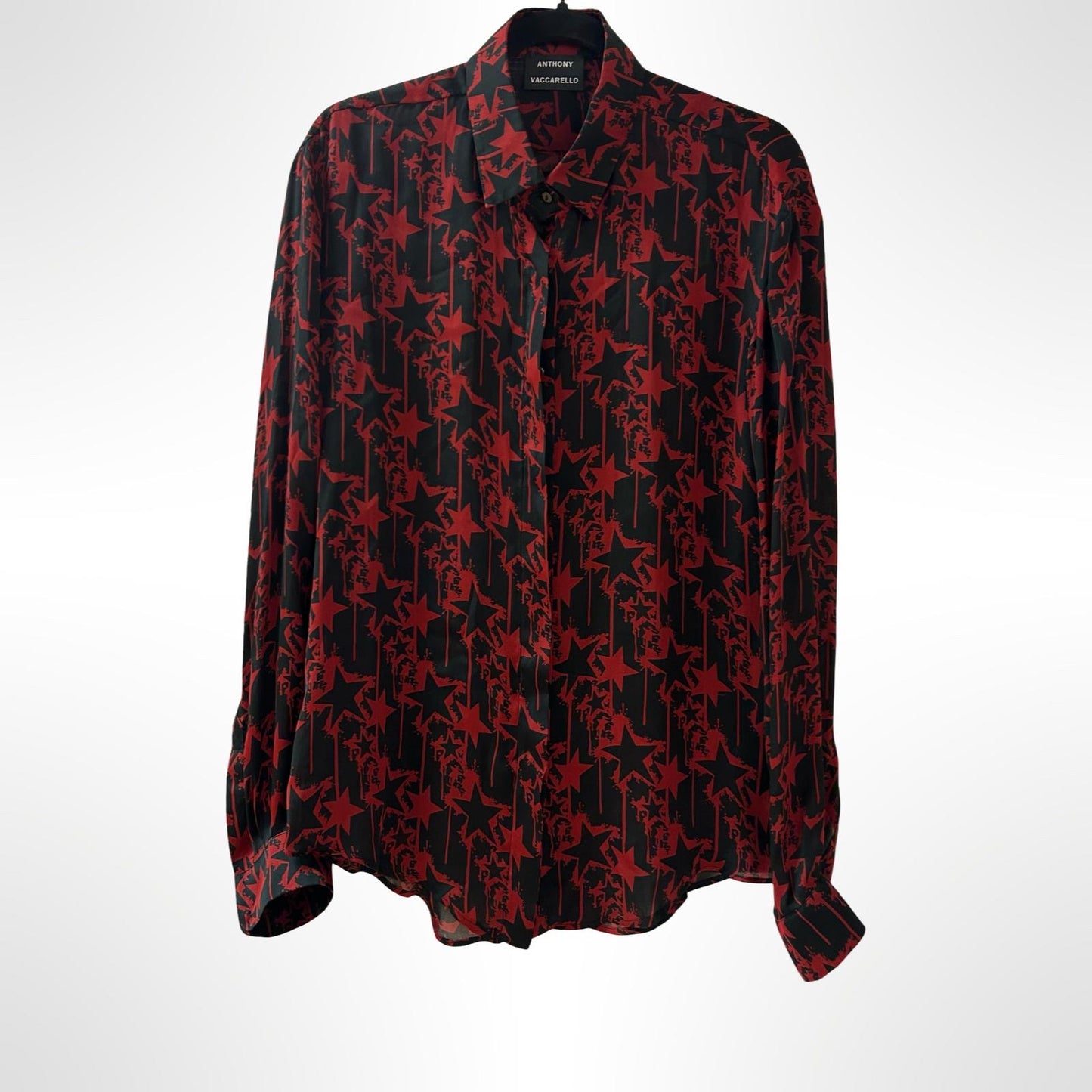 Anthony Vaccarello Red And Black Shirt Blouse - Size UK 8