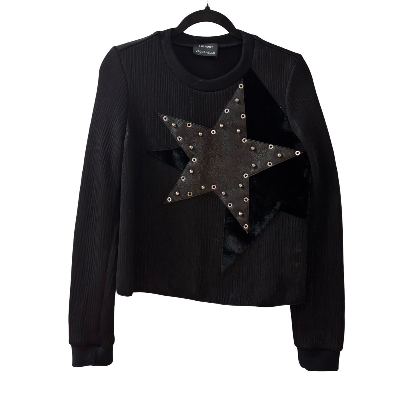 Anthony Vaccarello Black Star Sweater - Size UK S