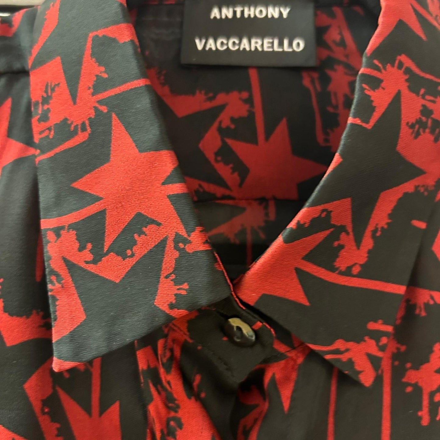 Anthony Vaccarello Red And Black Shirt Blouse - Size UK 8