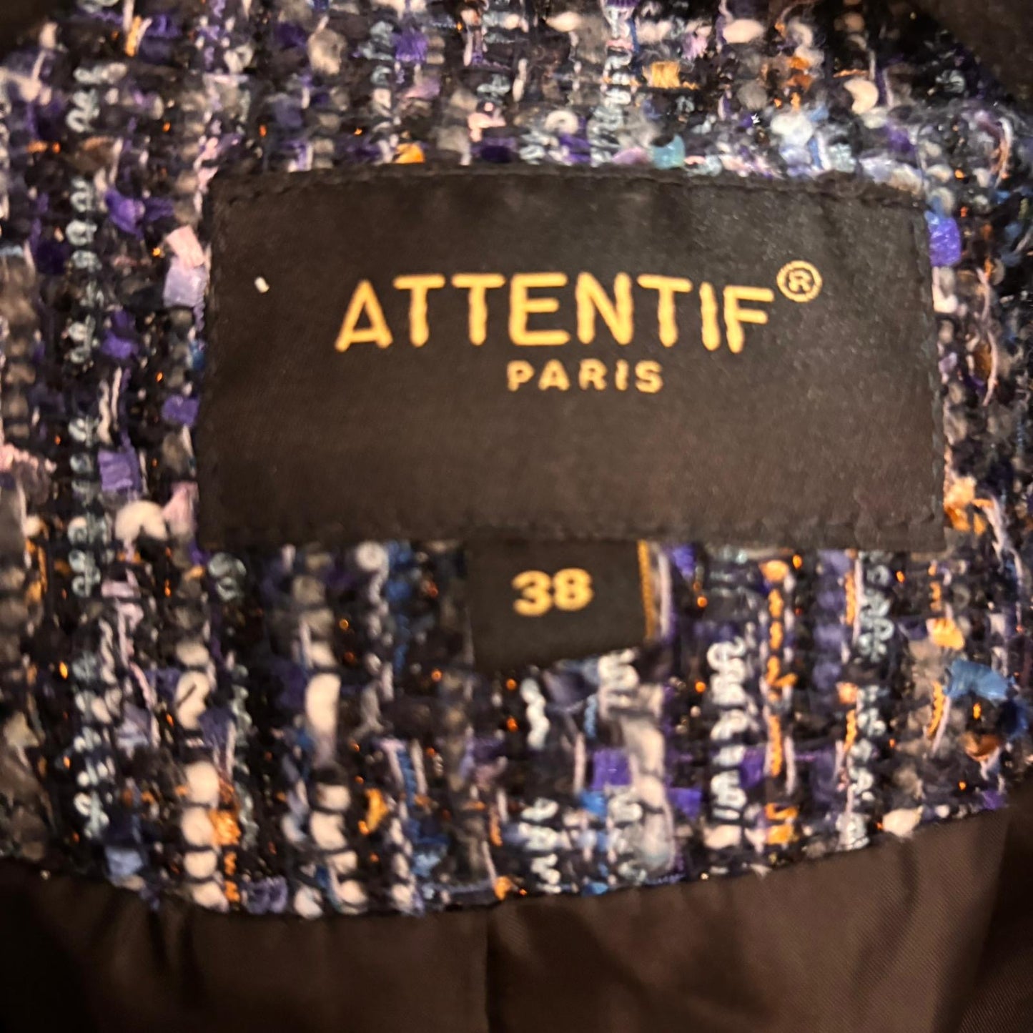 Attentif Navy Mix Blazer - Size 10