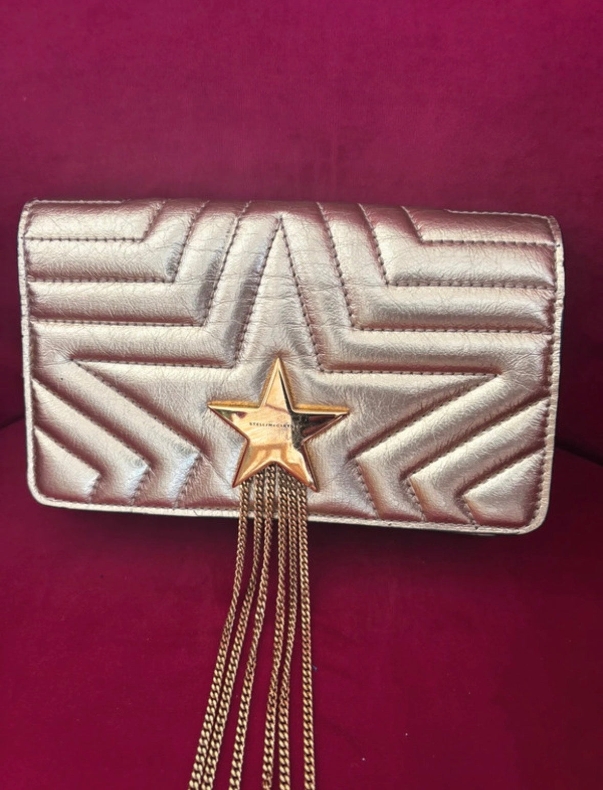 Stella McCartney Gold Flap Shoulder Bag