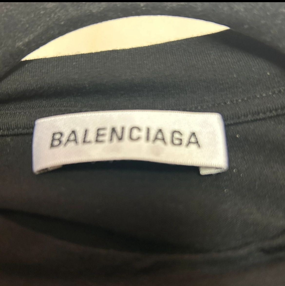 Balenciaga Black Print Silver Crown Logo T Shirt- Size S