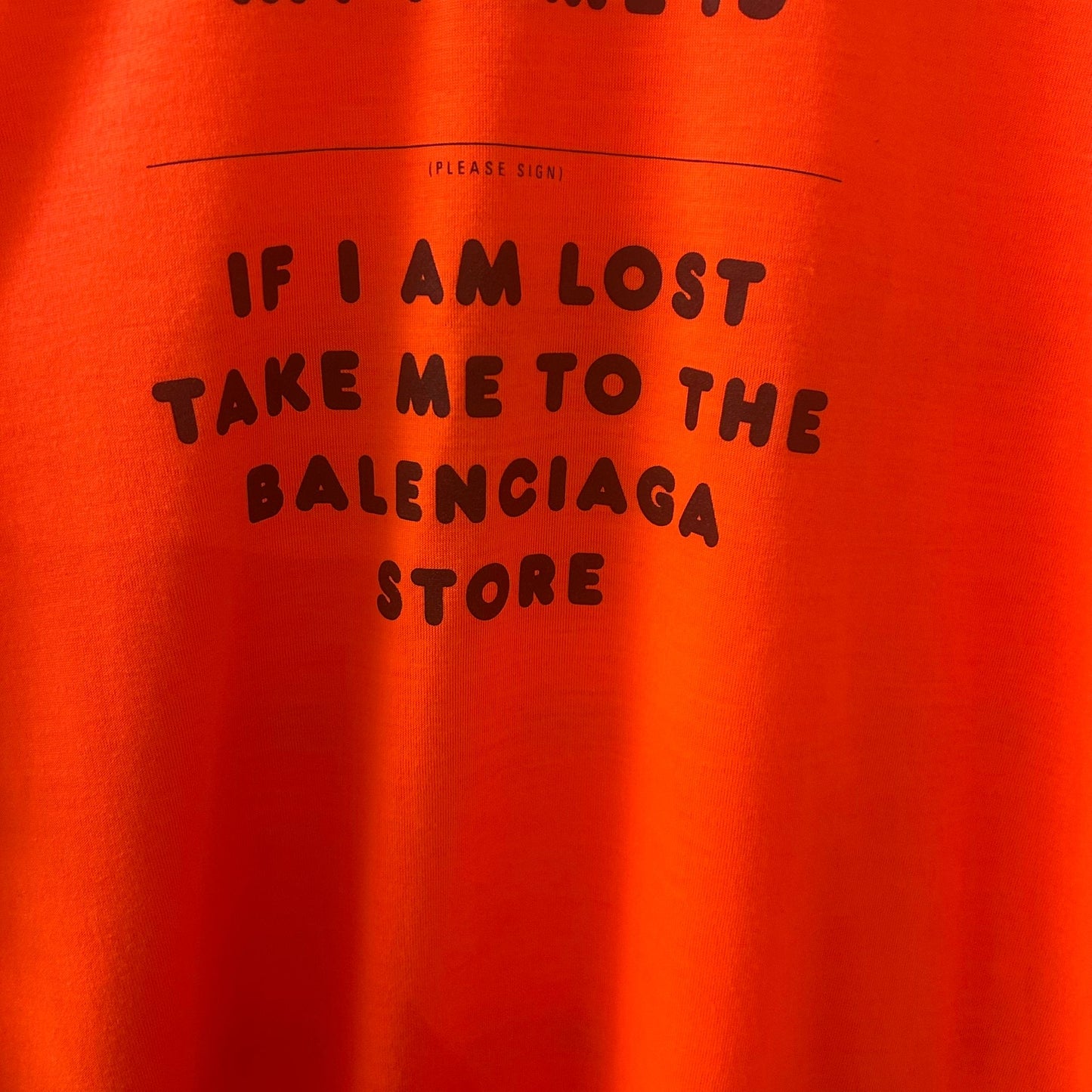 Balenciaga Unfit Orange Printed T Shirt - Size L