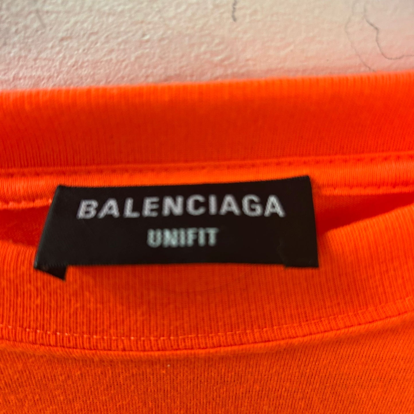 Balenciaga Unfit Orange Printed T Shirt - Size L