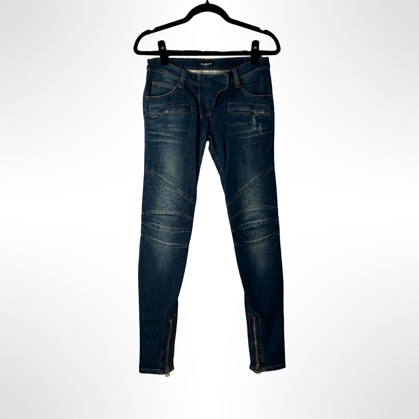 Balmain Navy Slim Jeans - Size 8