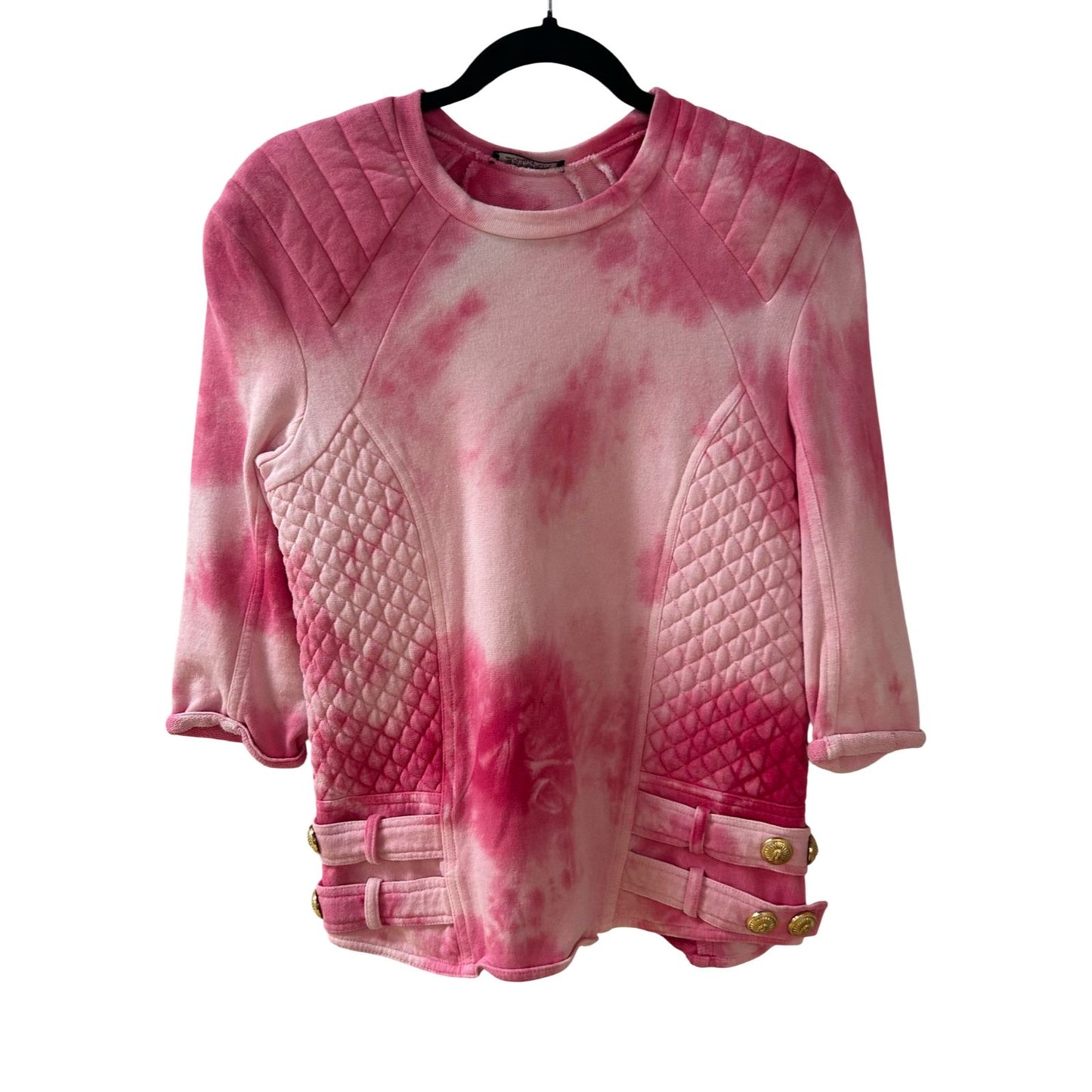 Balmain Pink Tie Dye Biker Sweatshirt - Size 8