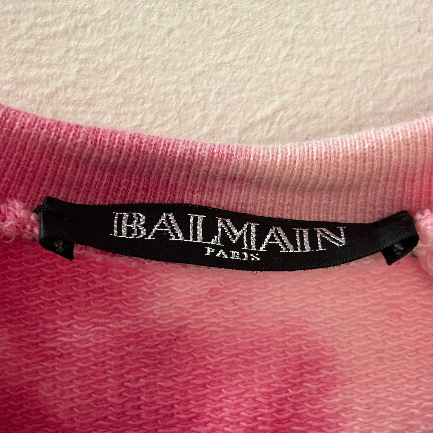 Balmain Pink Tie Dye Biker Sweatshirt - Size 8
