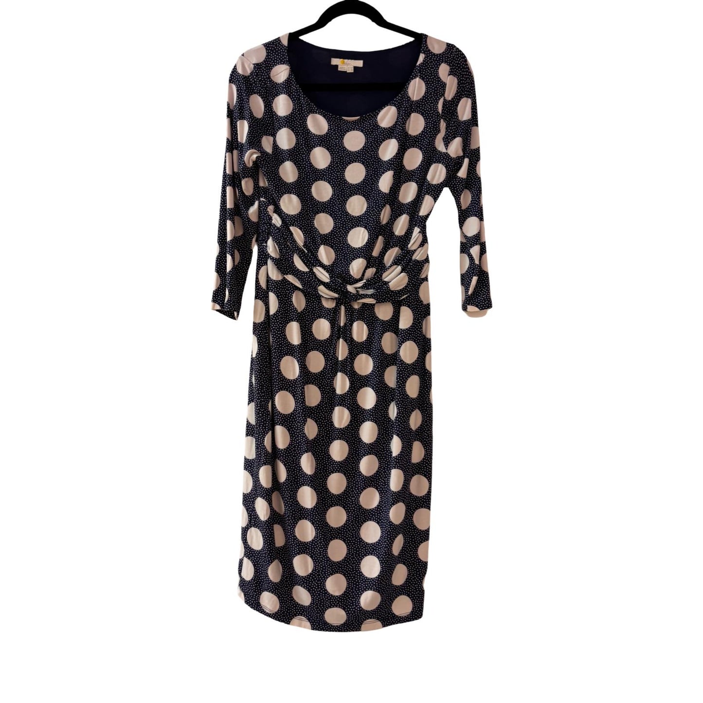 Boden Navy & White Polka Dot Dress - Size 12