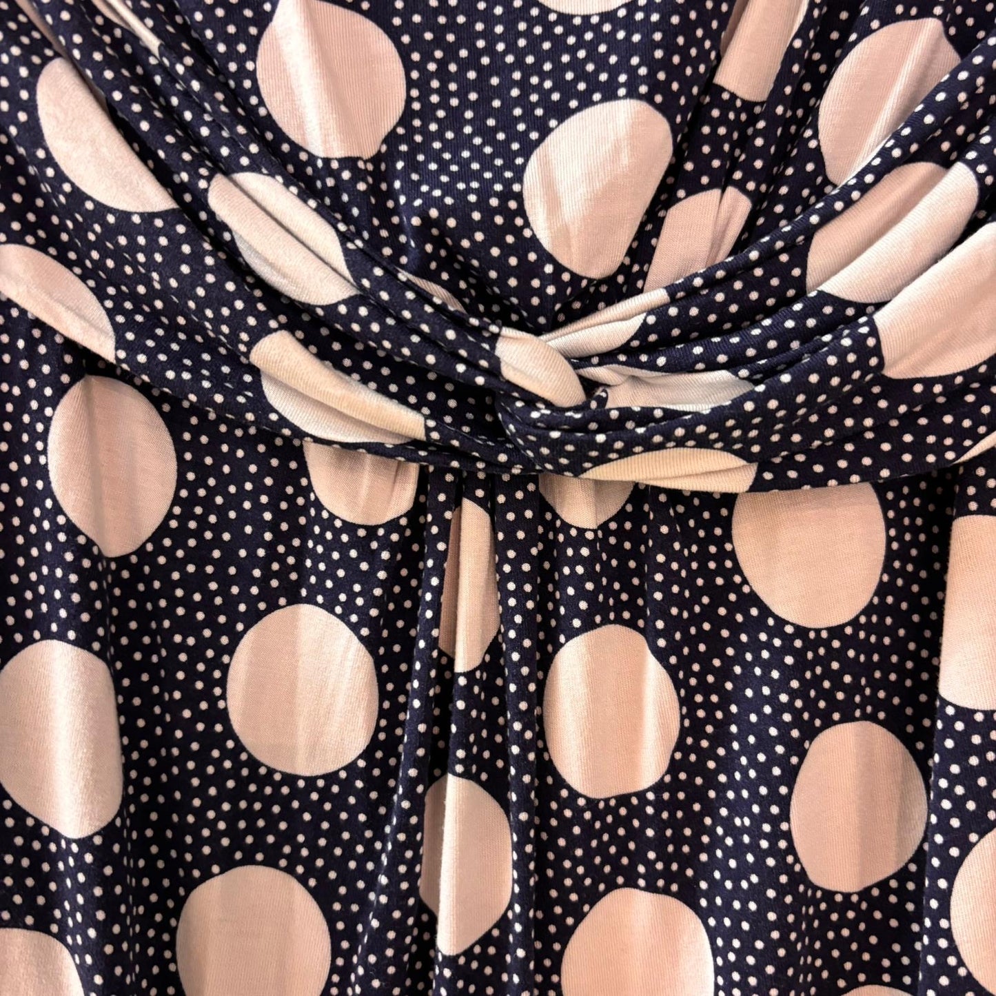 Boden Navy & White Polka Dot Dress - Size 12