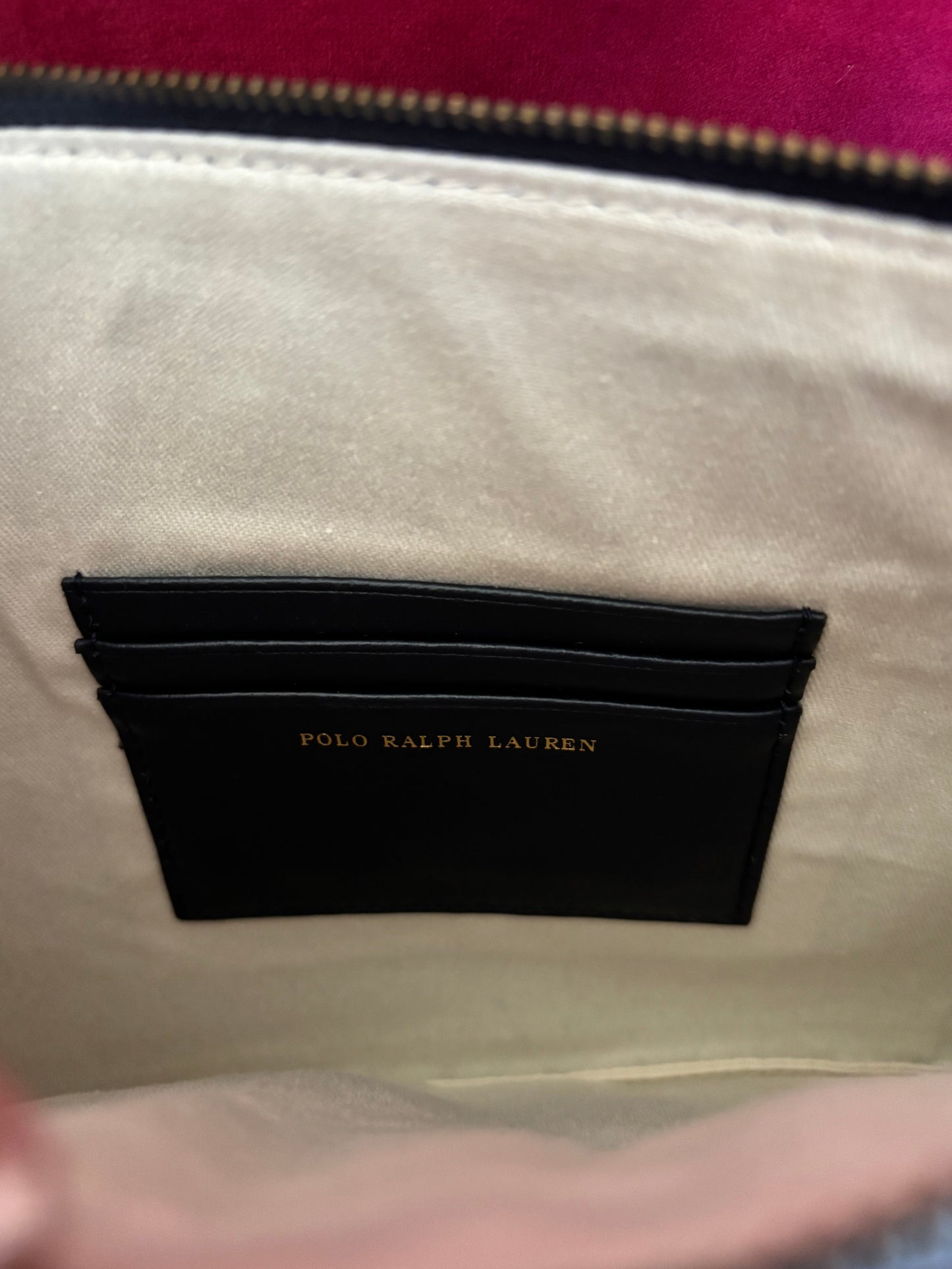 Polo Ralph Lauren Leather Clutch Pouch Bag -New With Tags