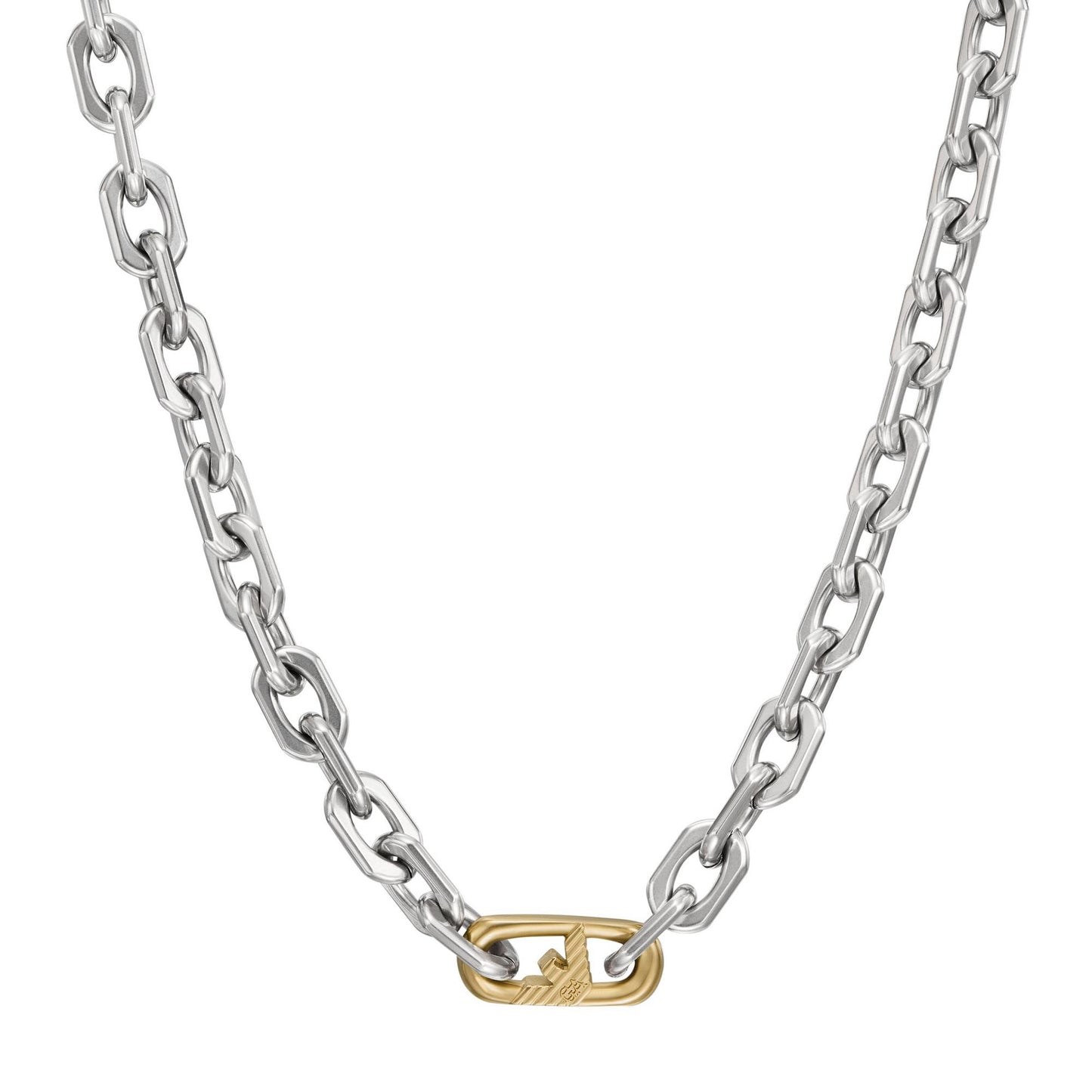 Emporio Armani Stainless Steel and Yellow Gold Plated Necklace - New in box