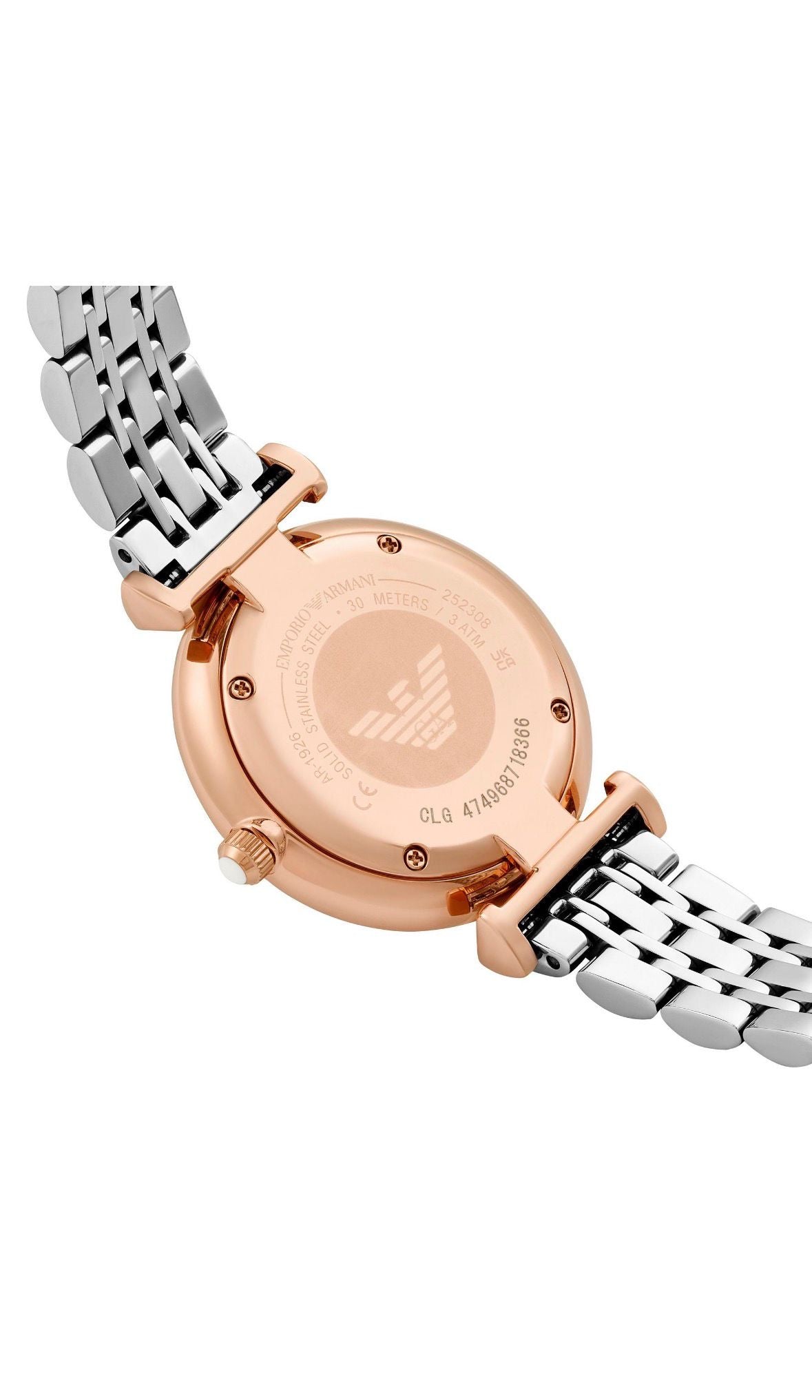 Emporio Armani Stainless Steel Rose Gold Crystal Watch - New in Box