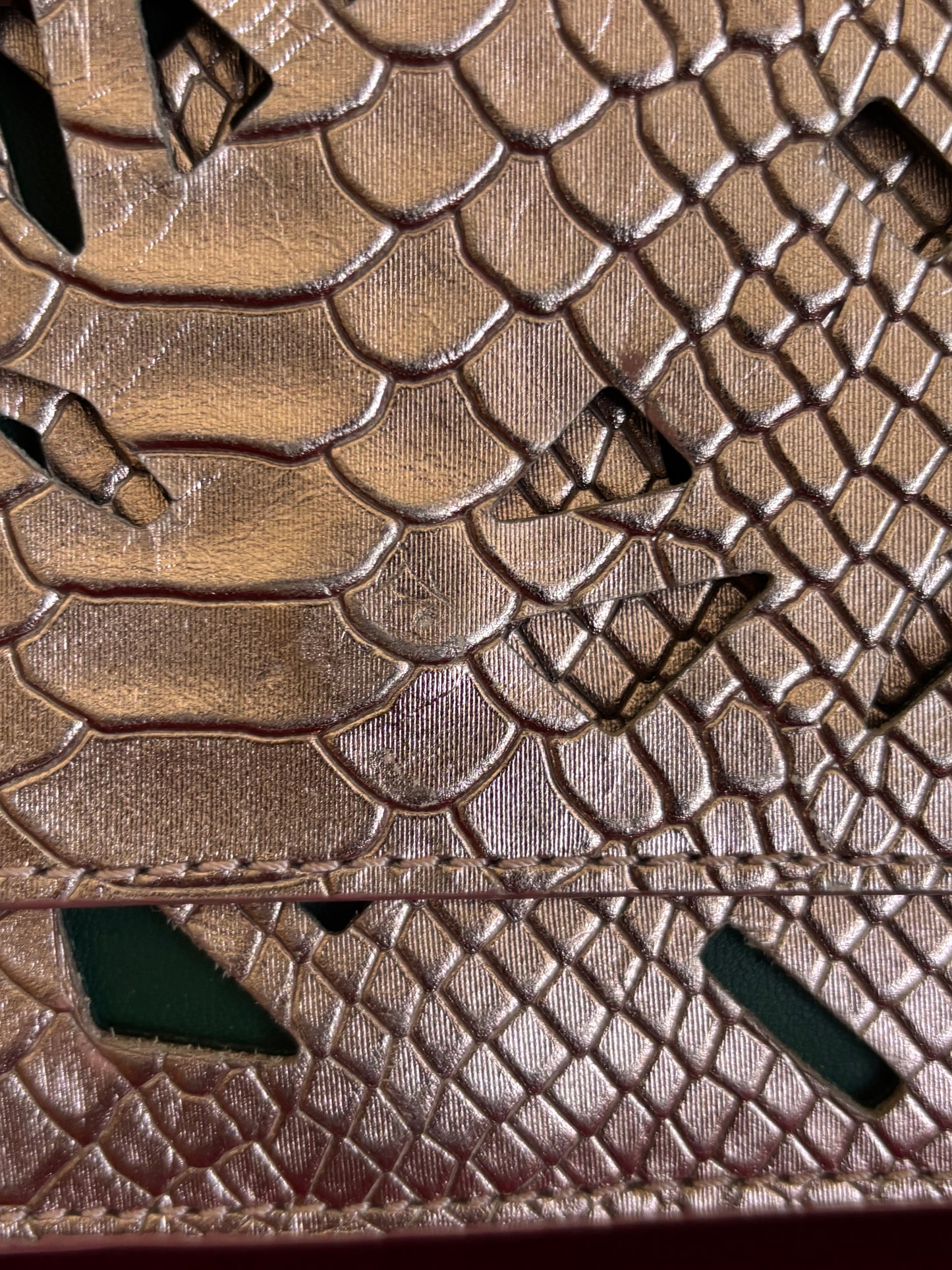 Kenzo Python Embossed Leather Flap Bag