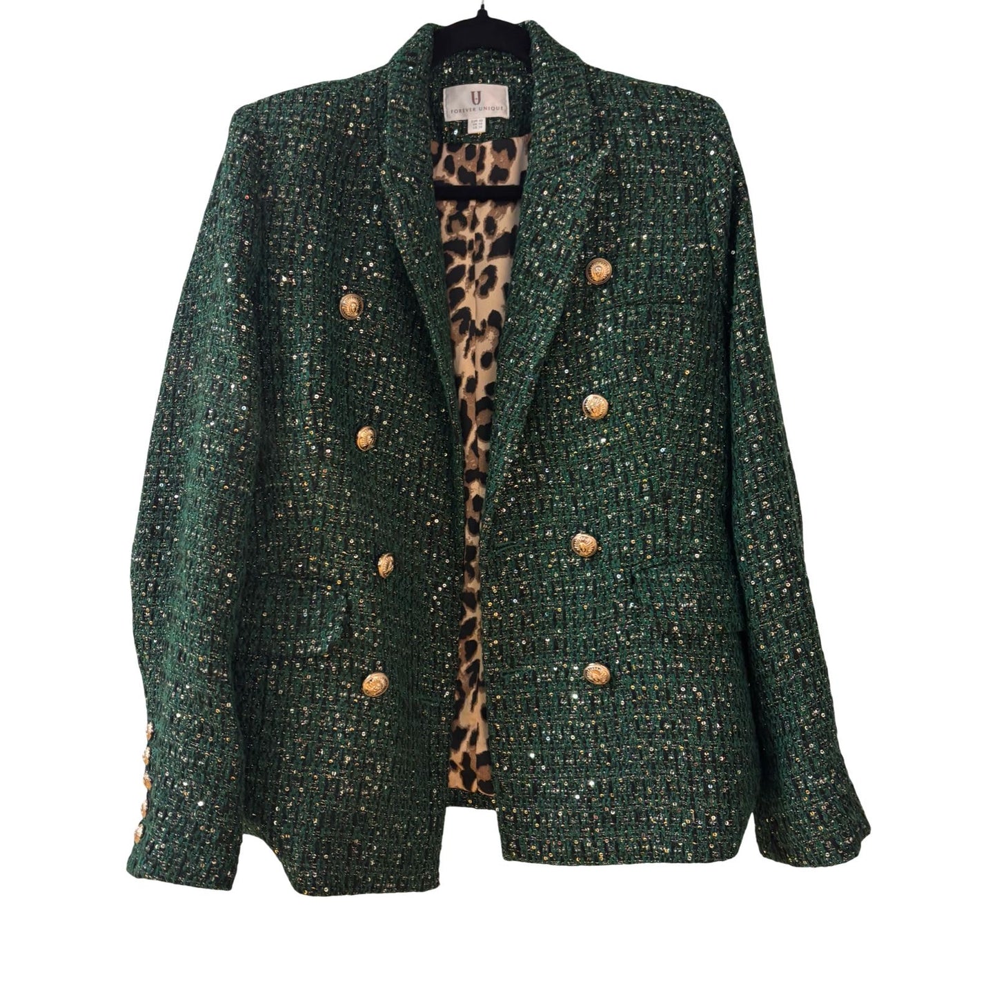 Forever Unique Green Mix Blazer -  Size 14