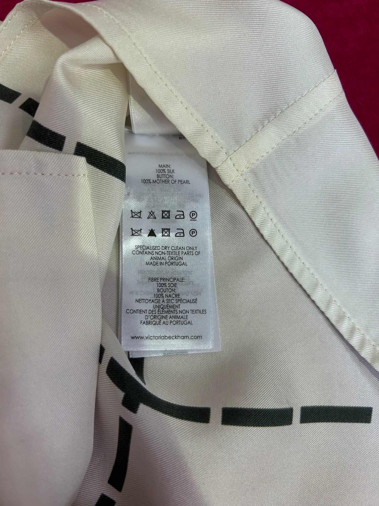 Victoria Beckham Cream Blouse - Size UK 8 / Skirt - Size UK 10