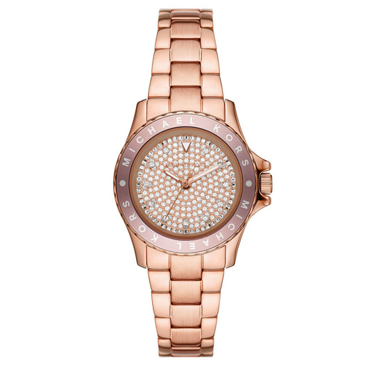 Michael Kors Kenly Rose Gold Tone Crystal Ladies Watch - New