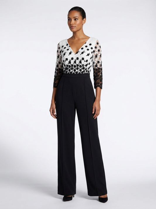 Chi Chi Aisliana Black and white Lace Jumpsuit - Size - 8 - New Tags