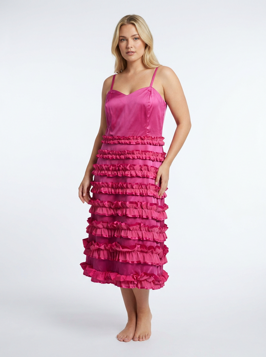 Enchanted By Ann Louise Roswald Pink Tiered Dress - Size - 14 - New Tags