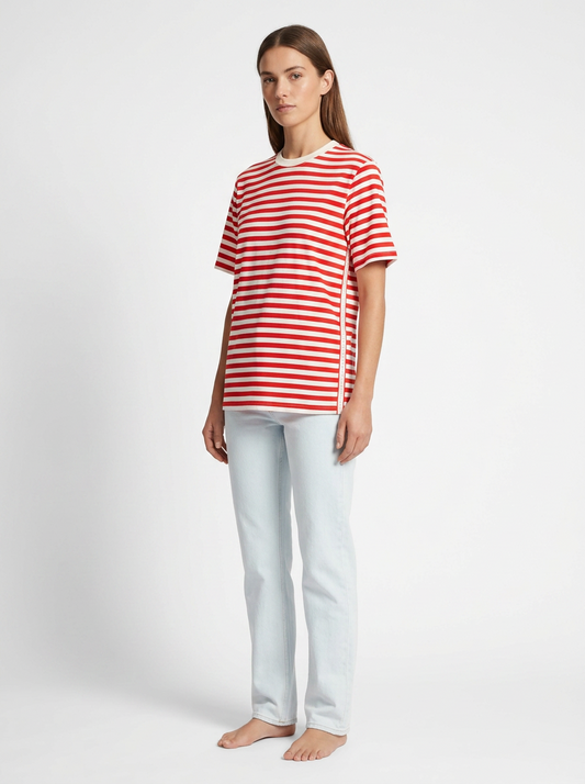 Victoria Beckham Red and white Stripe T Shirt - Size XS