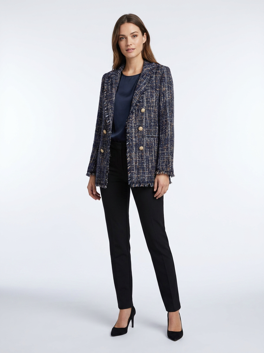 Attentif Navy Mix Blazer - Size 10