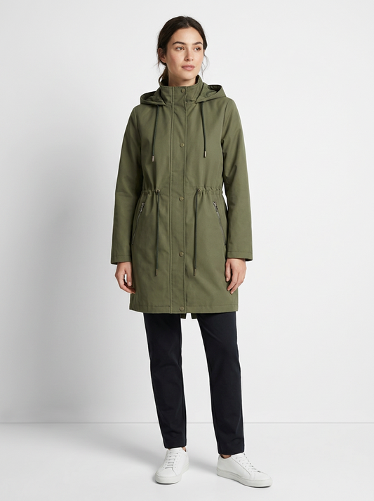 Pull String Khaki Rain Jacket - New Tags