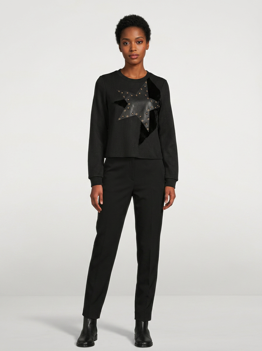 Anthony Vaccarello Black Star Sweater - Size UK S