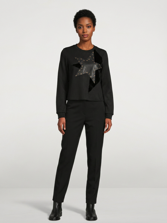 Anthony Vaccarello Black Star Sweater - Size UK S