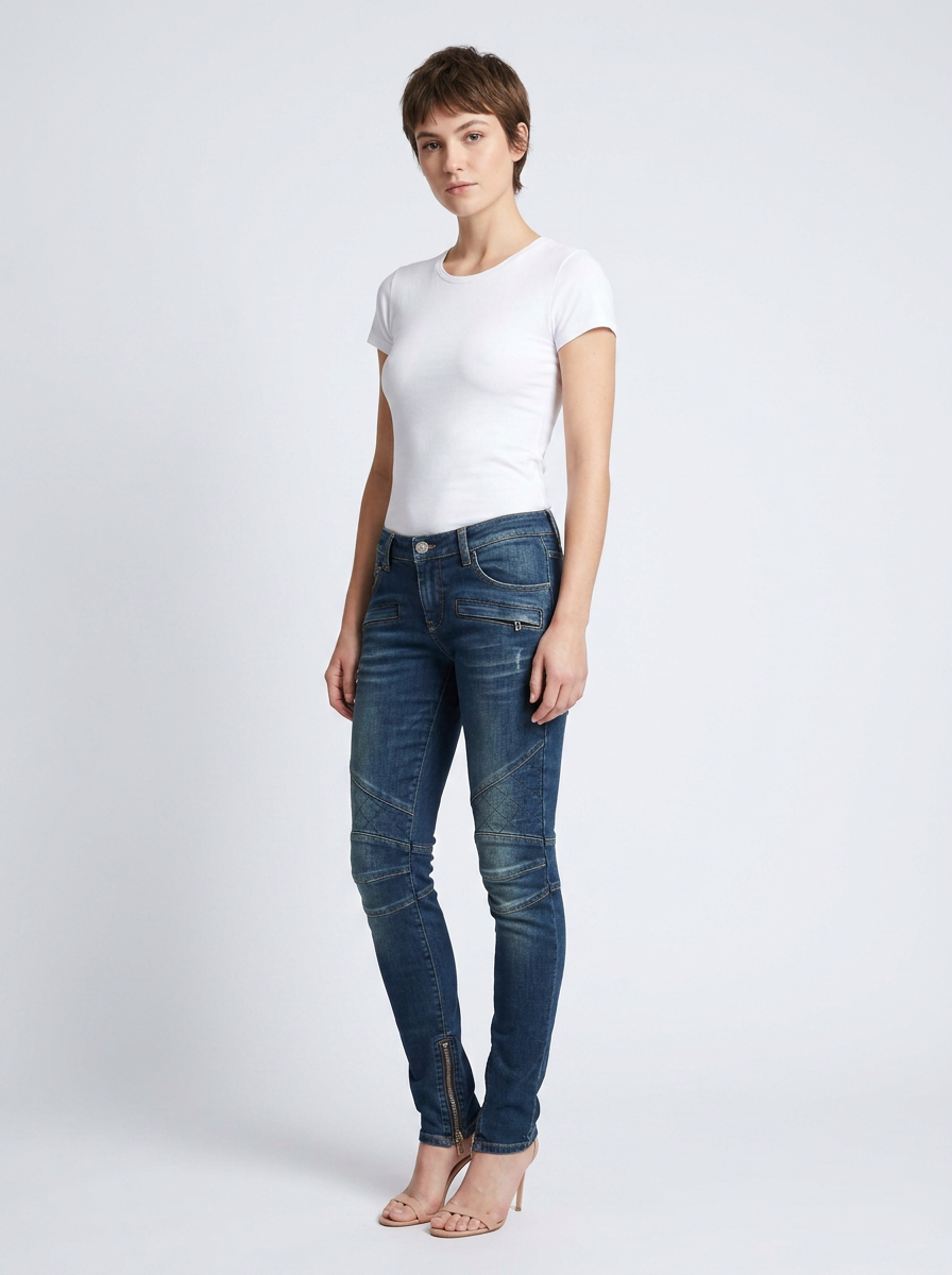 Balmain Navy Slim Jeans - Size 8