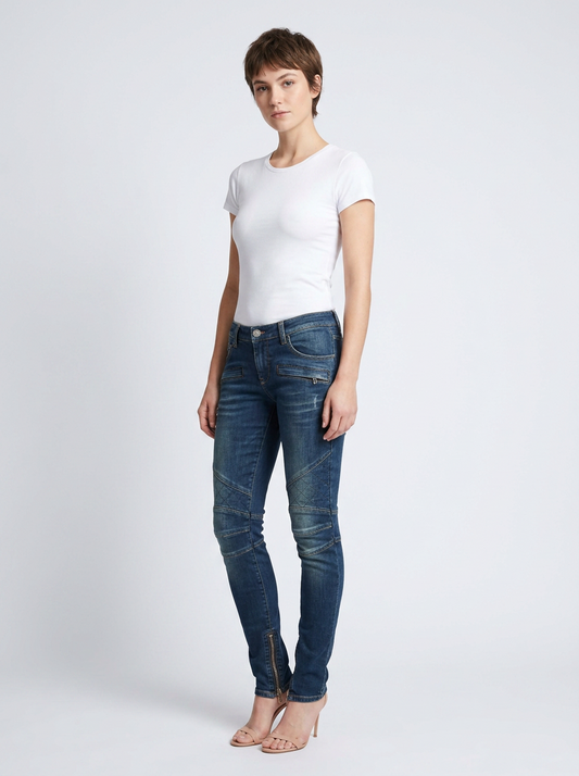 Balmain Navy Slim Jeans - Size 8