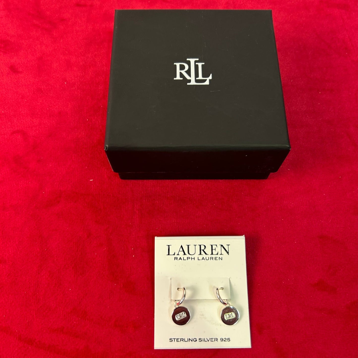 Lauren Ralph Lauren Ladies Sterling Silver 925 Hoop Earrings - New In Box