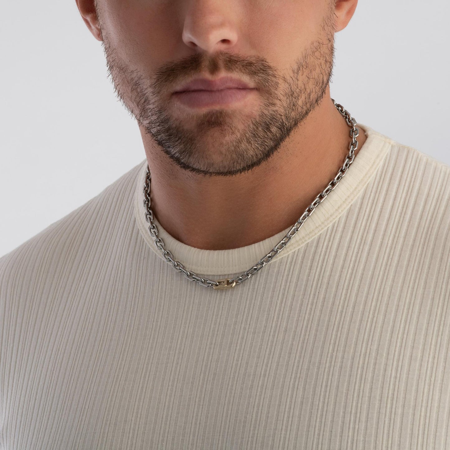 Emporio Armani Stainless Steel and Yellow Gold Plated Necklace - New in box