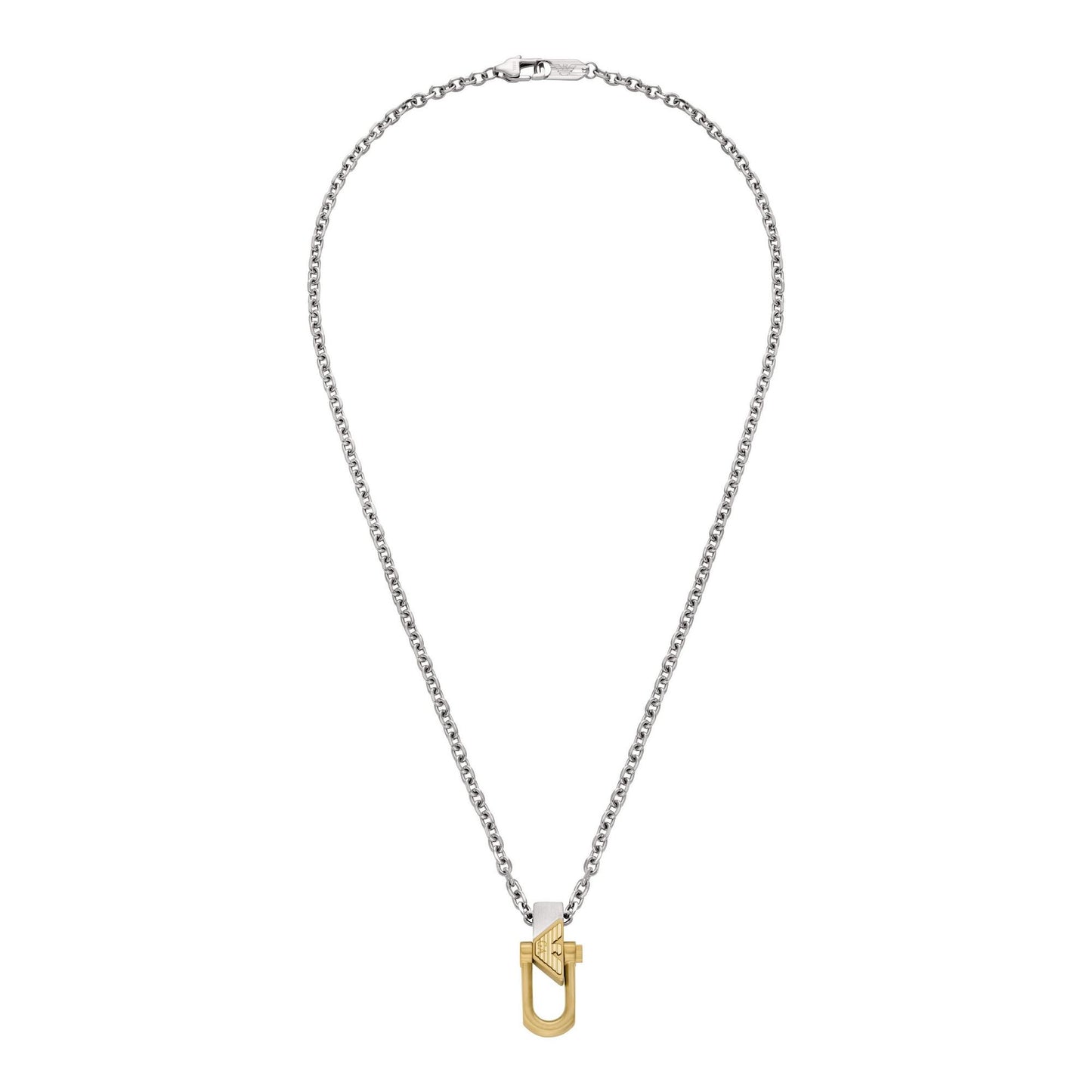 Emporio Armani Eagle Stainless Steel and Yellow Gold Tone Men’s Pendant - New in Box