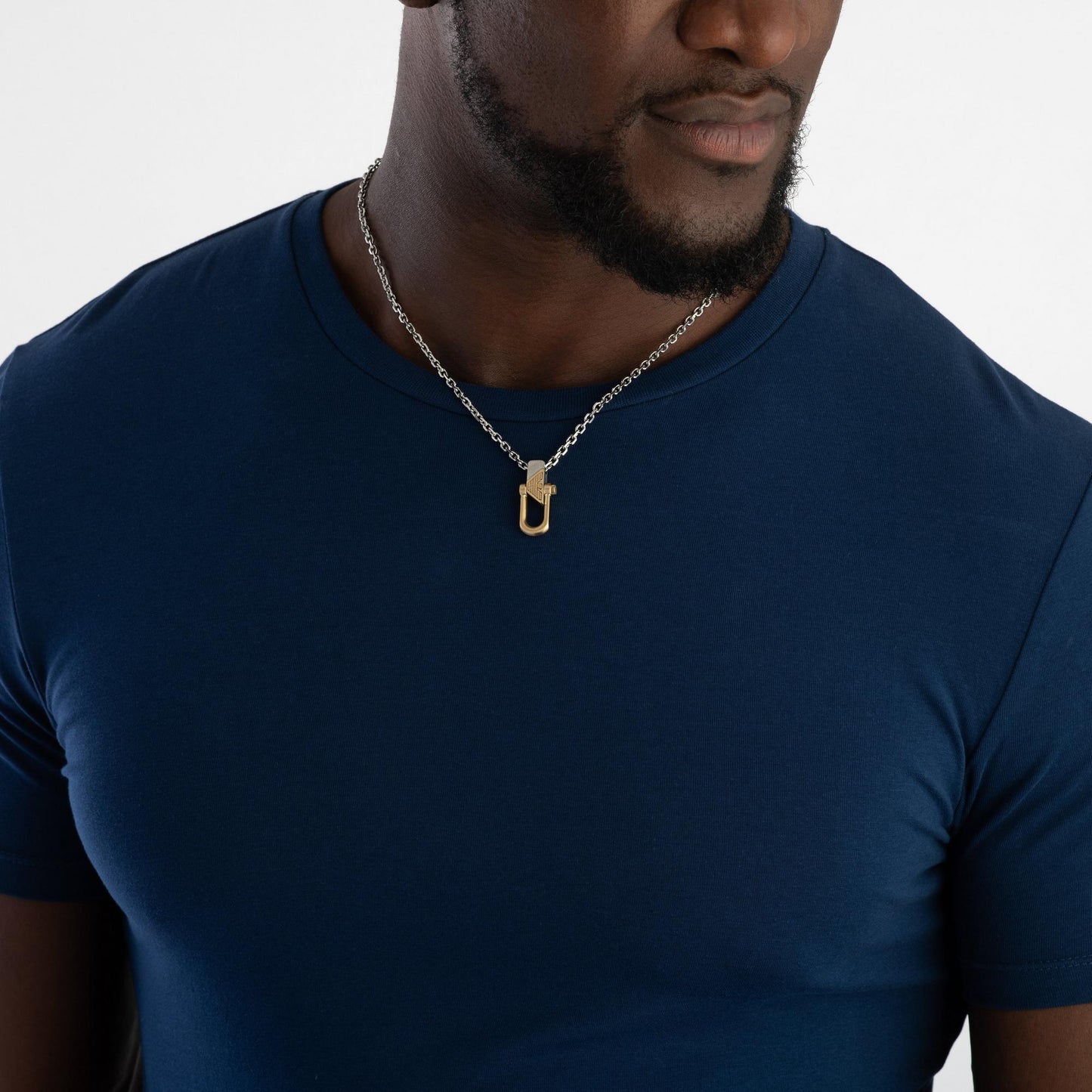 Emporio Armani Eagle Stainless Steel and Yellow Gold Tone Men’s Pendant - New in Box