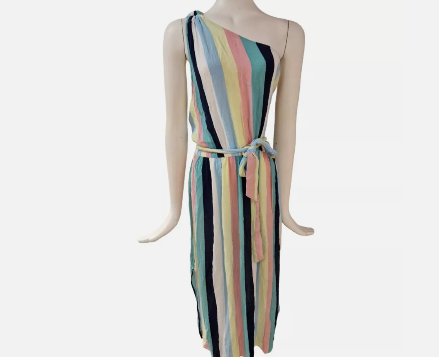 M & S Strappy Long Striped Dress – Size 16 - Preloved