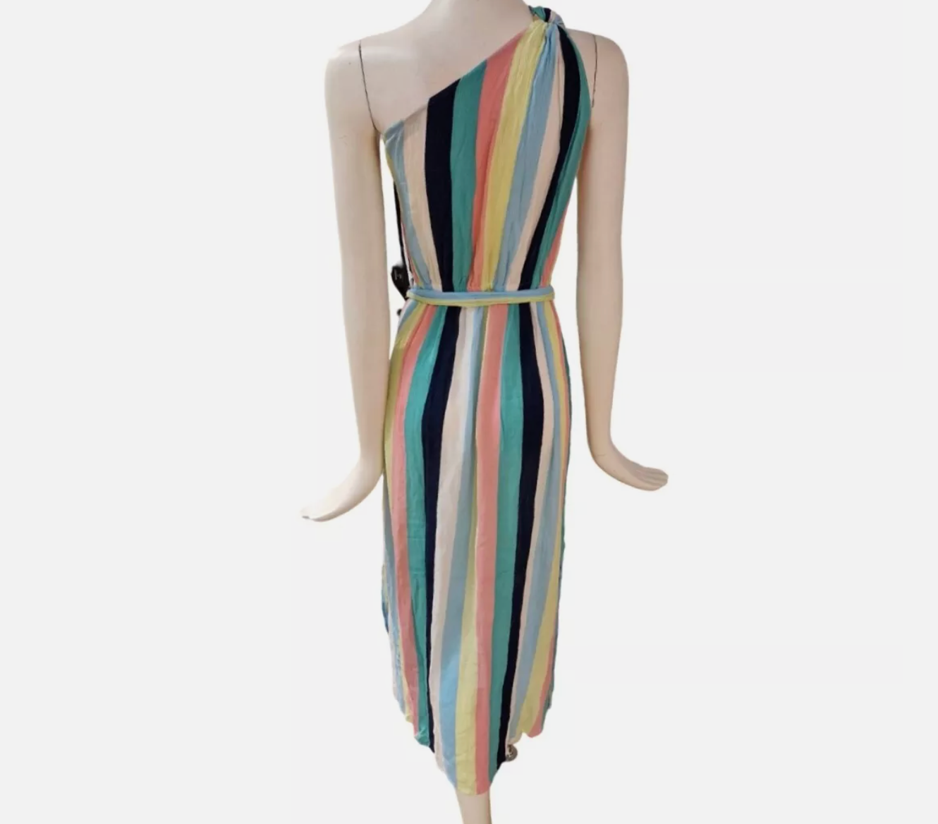 M & S Strappy Long Striped Dress – Size 16 - Preloved