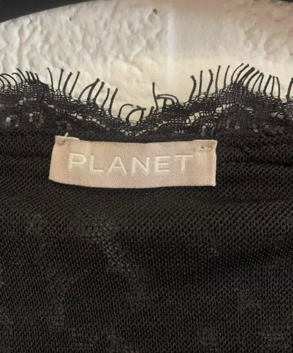 Planet Black Lace Top - Size Medium - Preloved