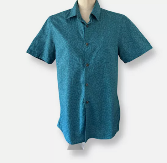 Burton Steel Blue Short Sleeved Shirt - Size S - Preloved