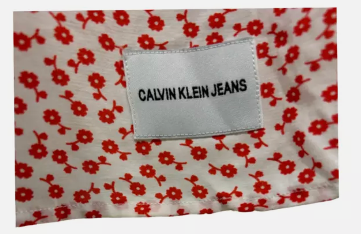 Calvin Klein Jeans Printed Tea Dress - Size M - Preloved