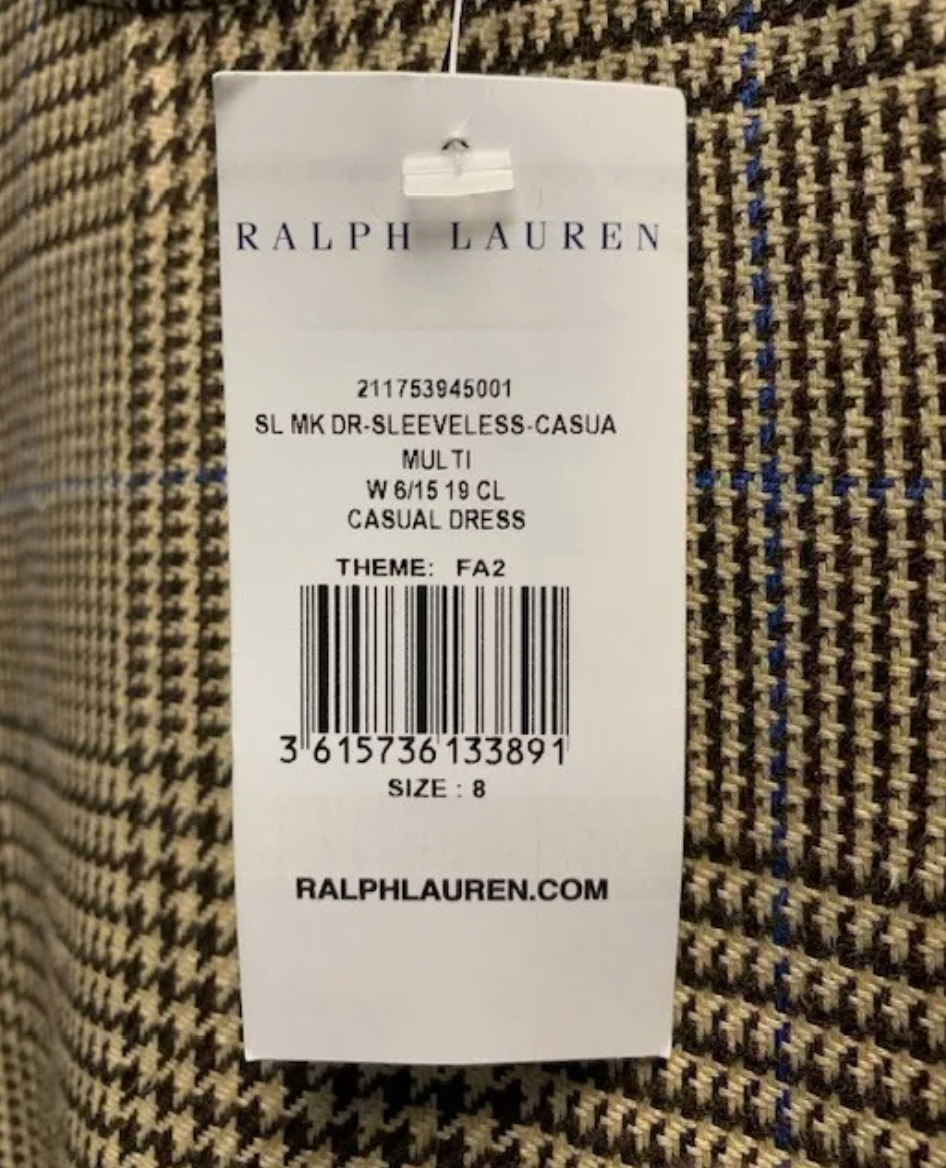 Polo Ralph Lauren Sleeveless Dress - Size 8 - New Tags