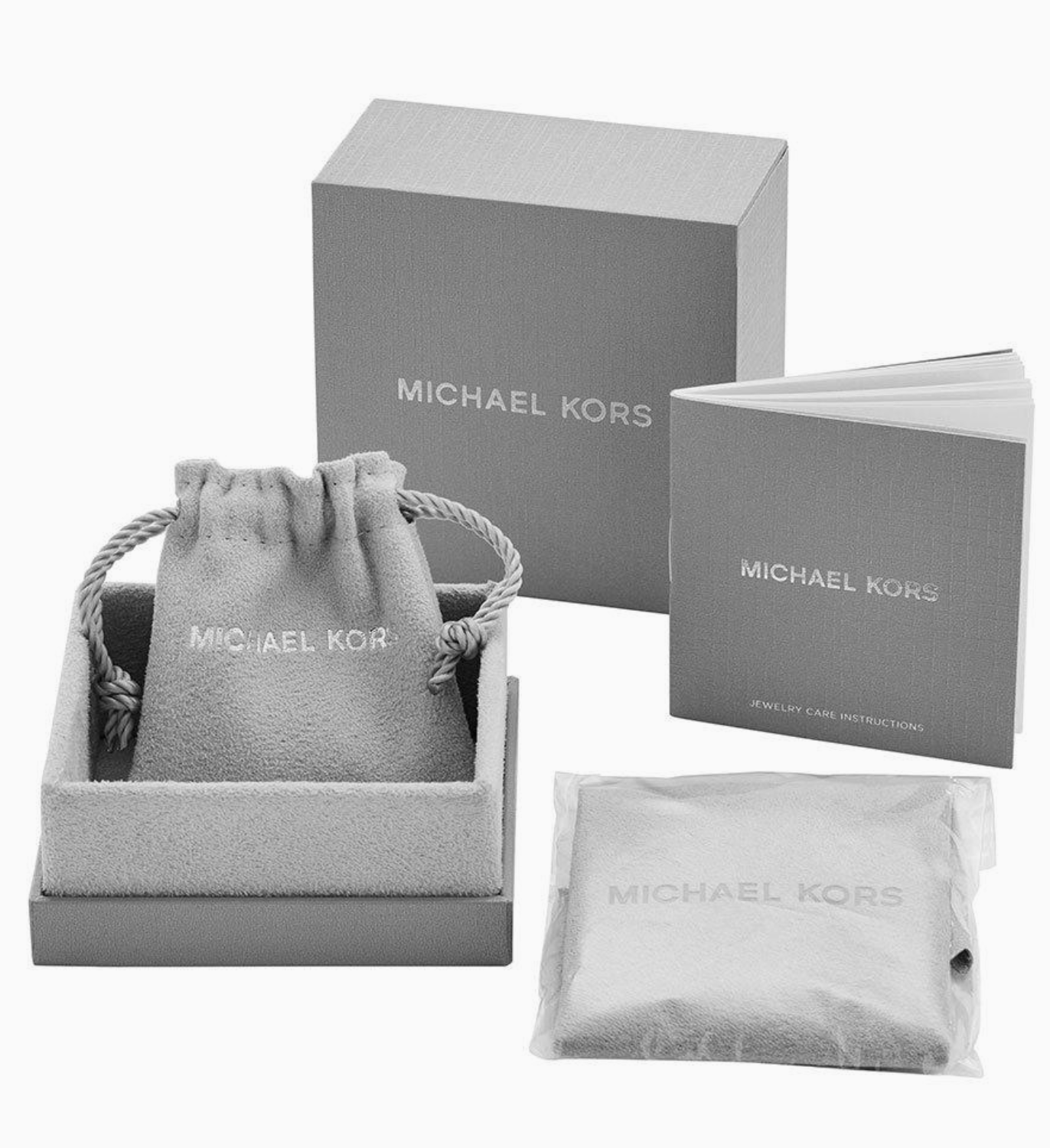 Michael Kors Silver and Rose Tone Cubic Zirconia Heart Necklace - New