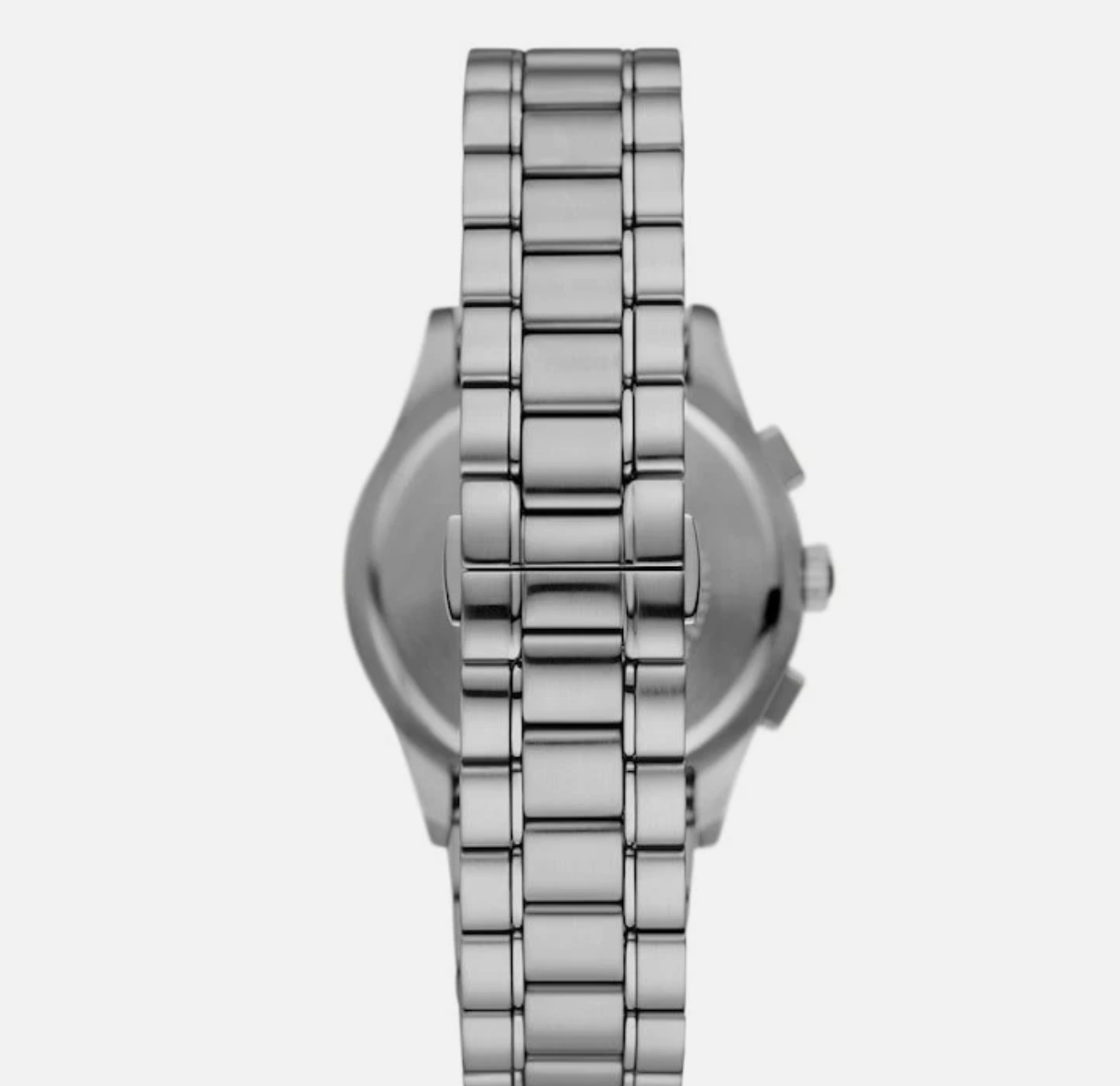 Emporio Armani Paolo Chronograph Black Dial Silver Steel Strap Watch For Men - New