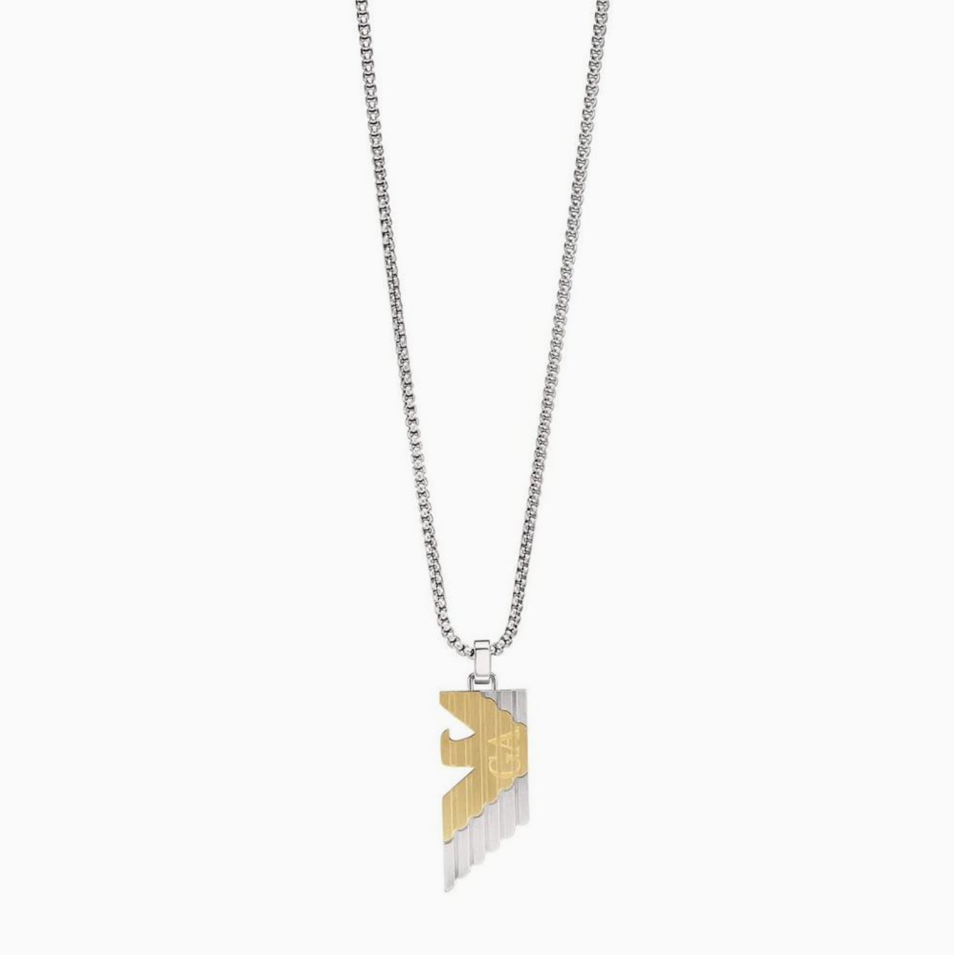 Emporio Armani Stainless Steel and Gold Tone Pendant - New