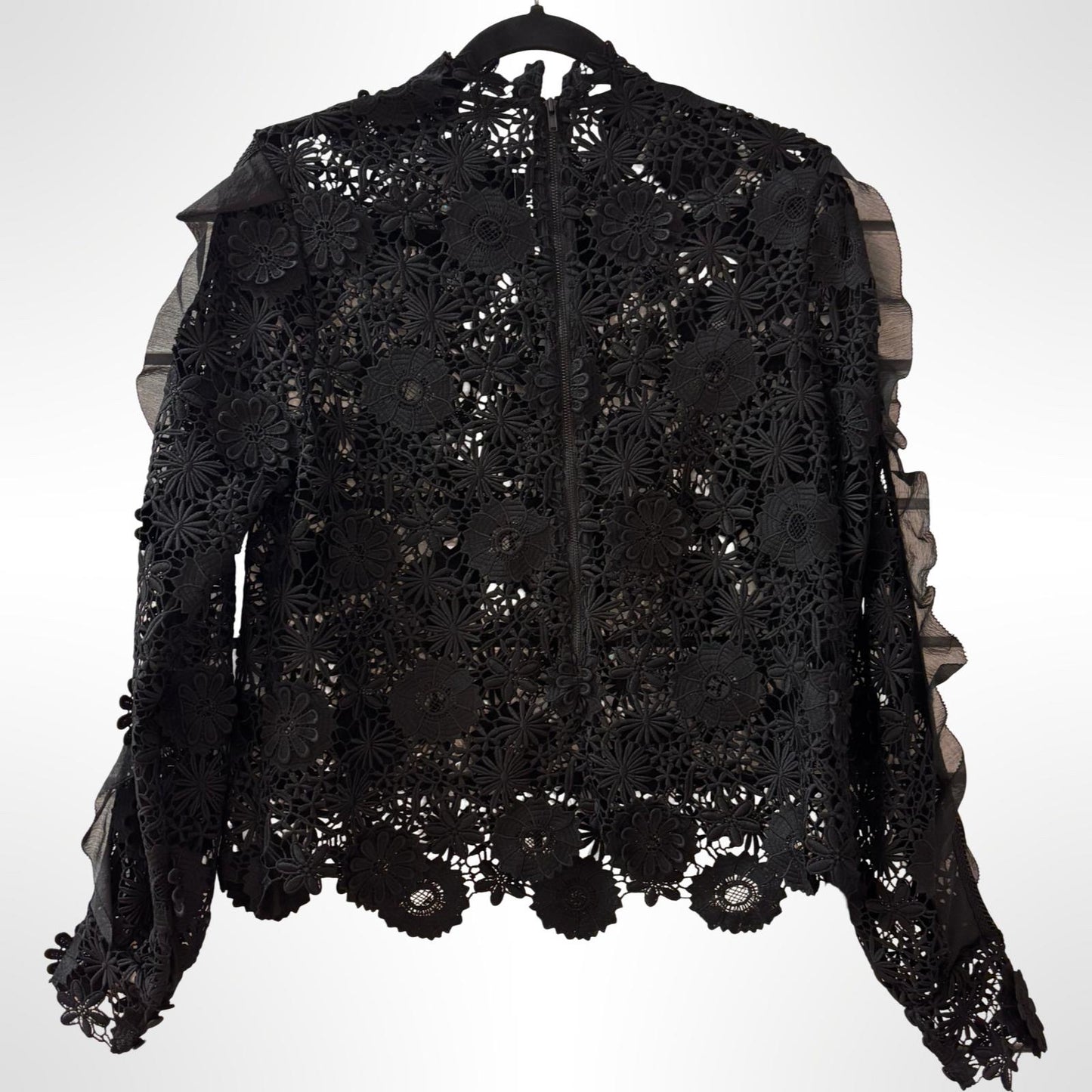 Self -Portrait Black Lace  Blouse - Size 8