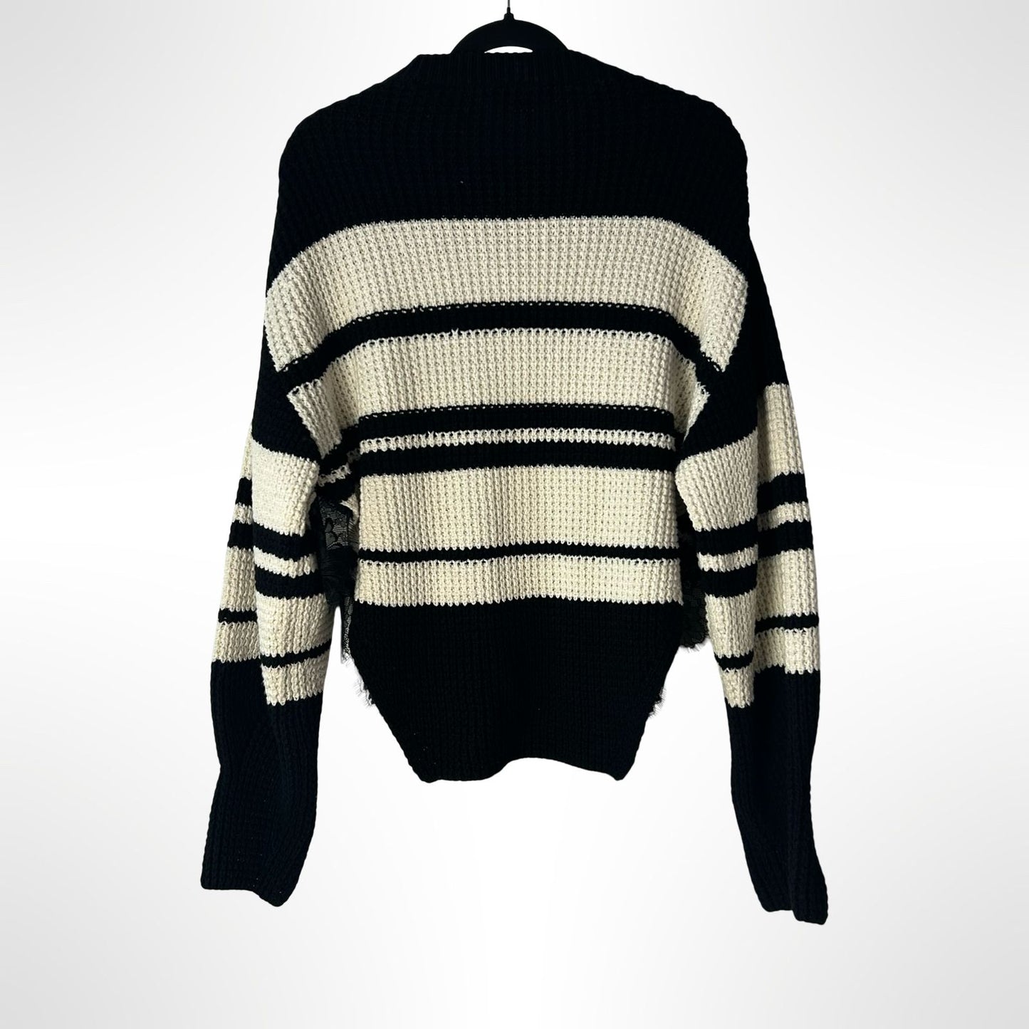Self Portrait Black and White Stripe Jumper - Size M