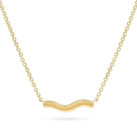 Sif Jakobs Ellera Waves Pianura 18ct Gold Plated Necklace - New